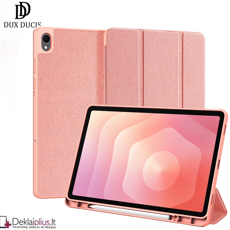 Dux Ducis domo dirbtinos odos atverčiamas dėklas - rūžavas (Samsung Galaxy Tab S11) Dux Ducis domo dirbtinos odos atverčiamas dėklas - rūžavas (Samsung Galaxy Tab S11)